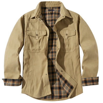 Versatile Men's Jacket with Insulated Flannel Lining for Functional and Reliable
