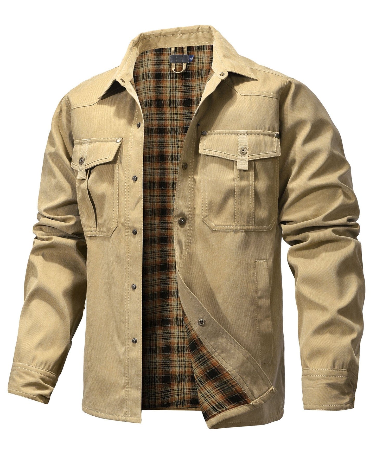 Versatile Men's Jacket with Insulated Flannel Lining for Functional and Reliable