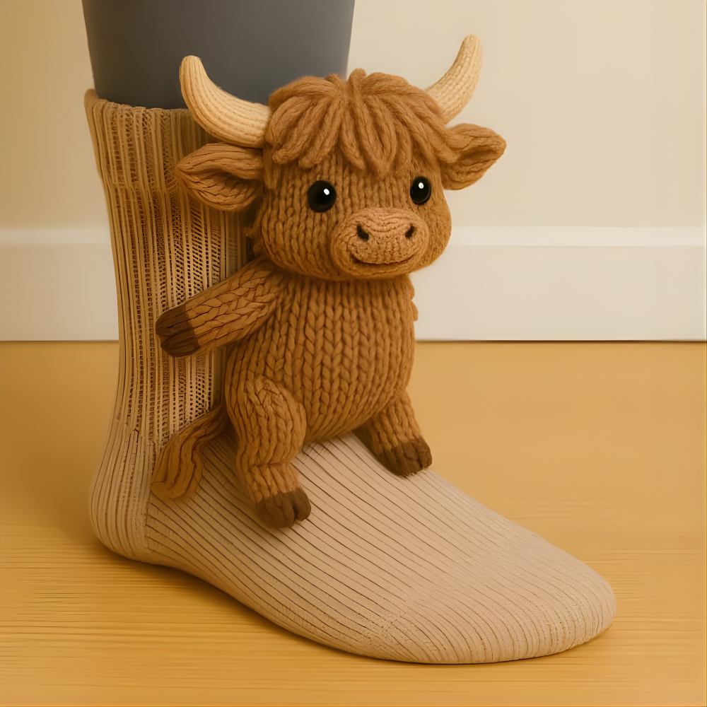 Unisex House Socks with 3D Animal Design and Non-Slip for Warm and Comfortable