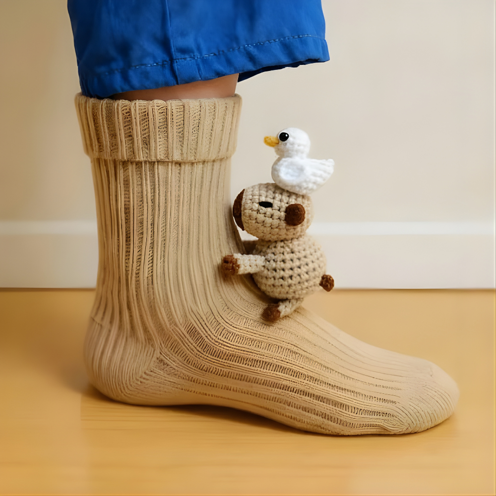 Unisex House Socks with 3D Animal Design and Non-Slip for Warm and Comfortable