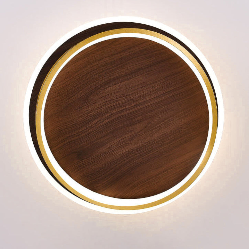 Light with Modern Ceiling LED Ring and Wood Effect Design for Atmospheric Lighting