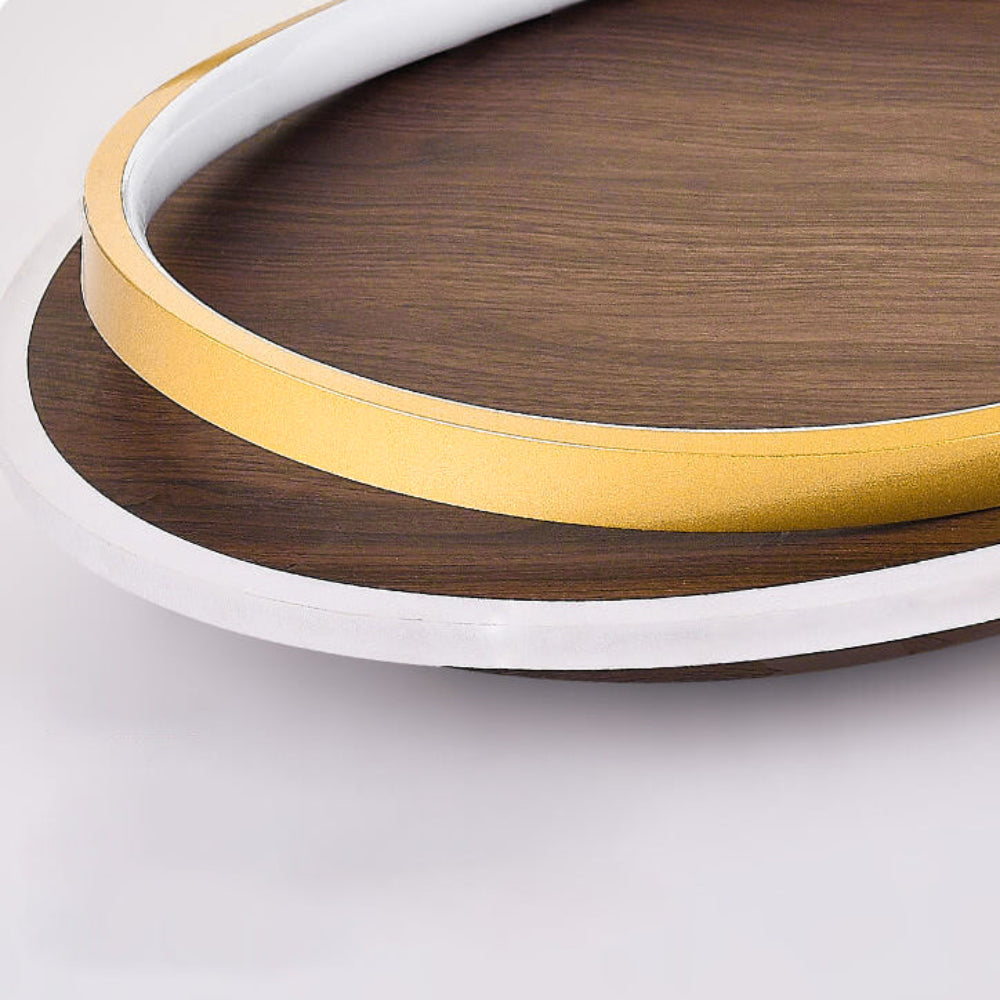 Light with Modern Ceiling LED Ring and Wood Effect Design for Atmospheric Lighting