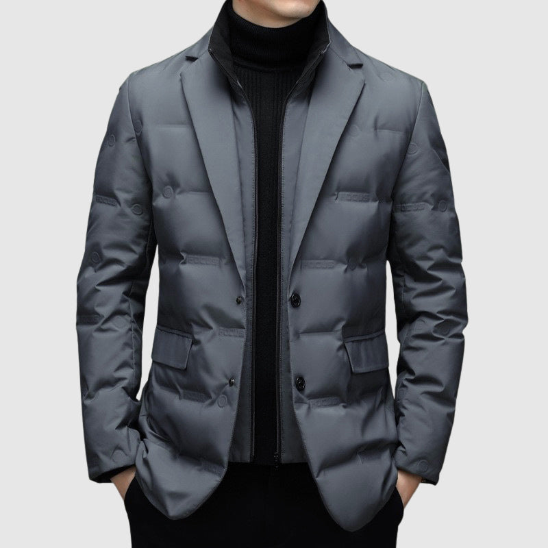 Men's Padded Winter Jacket with Down Filling for Elegant and Warm