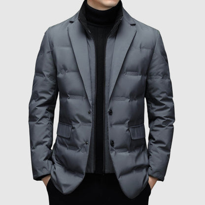 Men's Padded Winter Jacket with Down Filling for Elegant and Warm