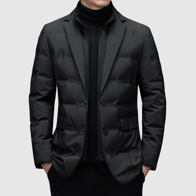 Men's Padded Winter Jacket with Down Filling for Elegant and Warm