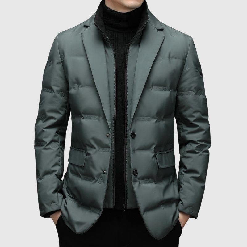 Men's Padded Winter Jacket with Down Filling for Elegant and Warm