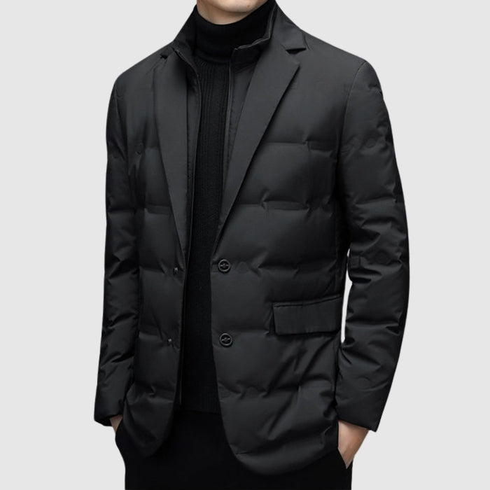 Men's Padded Winter Jacket with Down Filling for Elegant and Warm