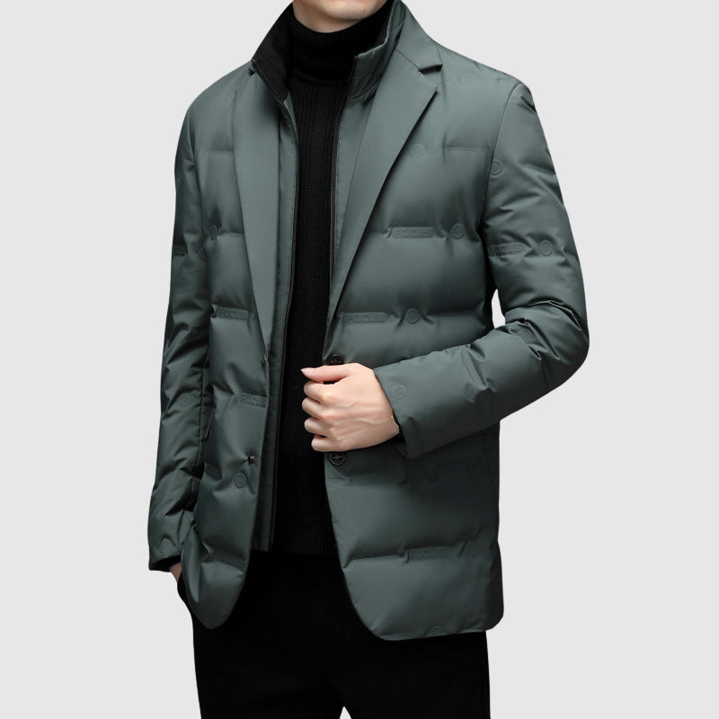 Men's Padded Winter Jacket with Down Filling for Elegant and Warm