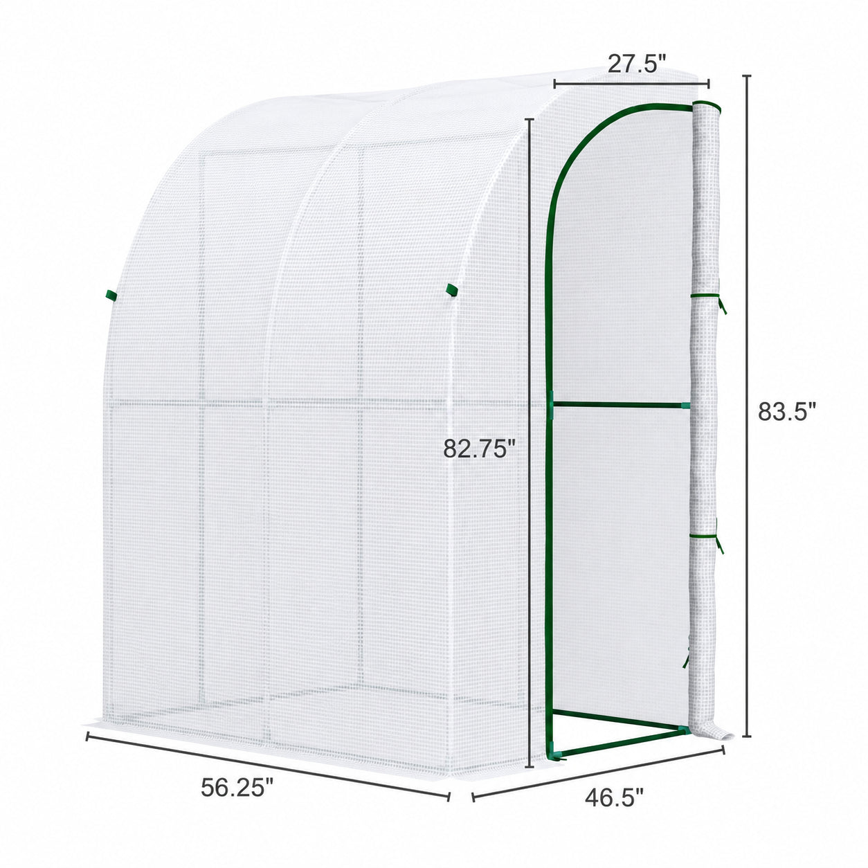 Lean-To Walk-In Greenhouse with PE Cover