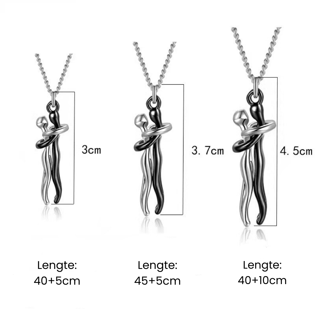 Necklace with Embracing Pendant for Timeless Symbol of Love