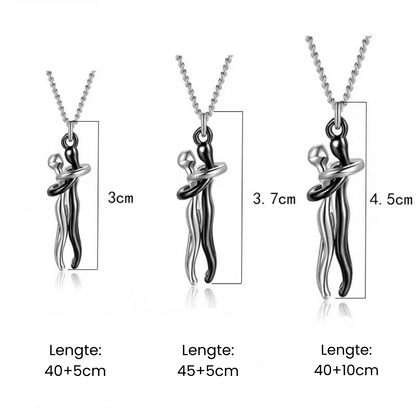 Necklace with Embracing Pendant for Timeless Symbol of Love