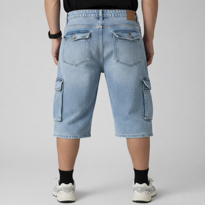 Casual Men's Denim Cargo Shorts for Robust and Practical for Daily Use