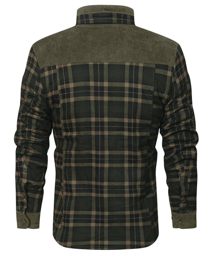 Robust Men's Flannel Coat with Faux Fur Lining for Warm, Durable and Protective