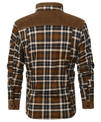 Robust Men's Flannel Coat with Faux Fur Lining for Warm, Durable and Protective