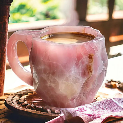 Mug Handmade Stone with Unique Crystal Design for an Enchanting Drinking Experience