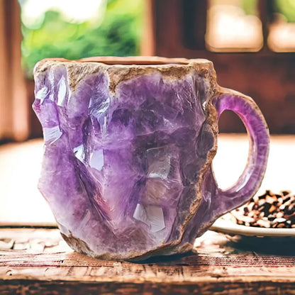 Mug Handmade Stone with Unique Crystal Design for an Enchanting Drinking Experience