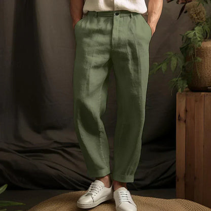 Casual Linen Men's Trousers for Breathable Comfort with Timeless Appeal
