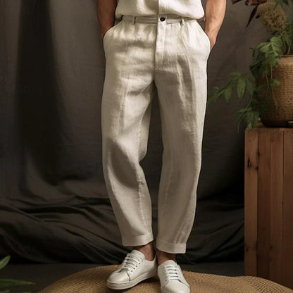 Casual Linen Men's Trousers for Breathable Comfort with Timeless Appeal