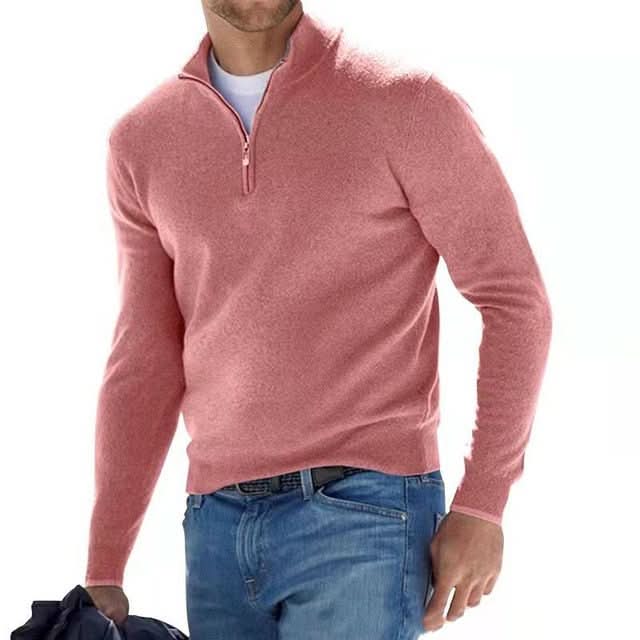 Men's Merino Wool Jumper with V-Neck and Zip with Comfortable, Breathable, and Stylish Design