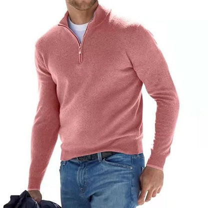 Men's Merino Wool Jumper with V-Neck and Zip with Comfortable, Breathable, and Stylish Design