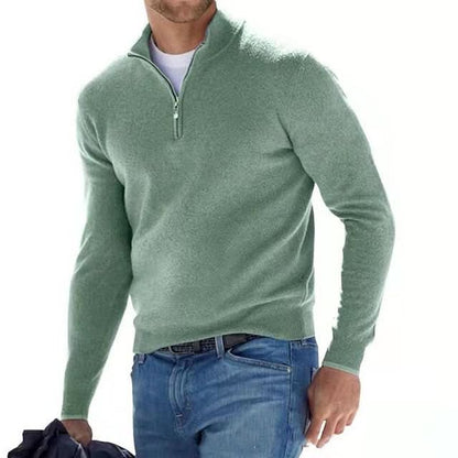Men's Merino Wool Jumper with V-Neck and Zip with Comfortable, Breathable, and Stylish Design