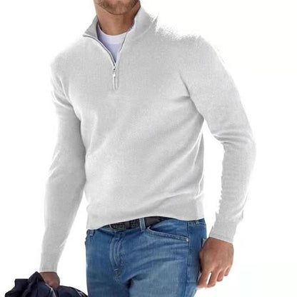 Men's Merino Wool Jumper with V-Neck and Zip with Comfortable, Breathable, and Stylish Design