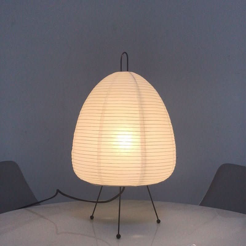 Table Lamp with Rice Paper Shade and Japanese Inspired Design