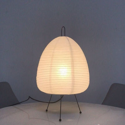 Table Lamp with Rice Paper Shade and Japanese Inspired Design