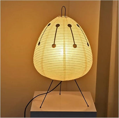 Table Lamp with Rice Paper Shade and Japanese Inspired Design