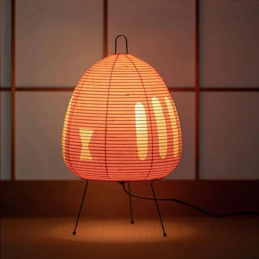 Table Lamp with Rice Paper Shade and Japanese Inspired Design