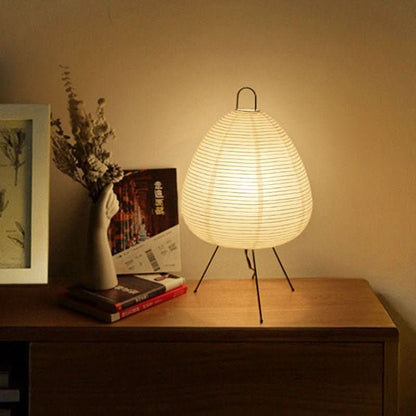 Table Lamp with Rice Paper Shade and Japanese Inspired Design