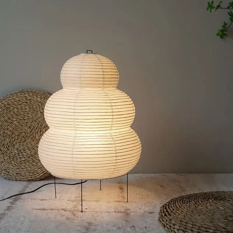 Table Lamp with Rice Paper Shade and Japanese Inspired Design