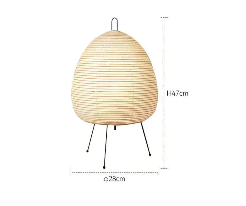 Table Lamp with Rice Paper Shade and Japanese Inspired Design