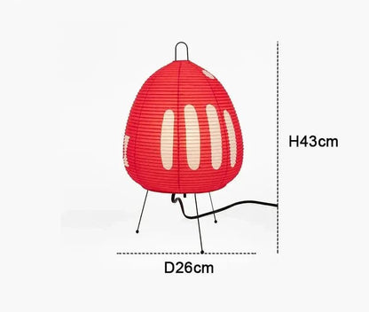 Table Lamp with Rice Paper Shade and Japanese Inspired Design