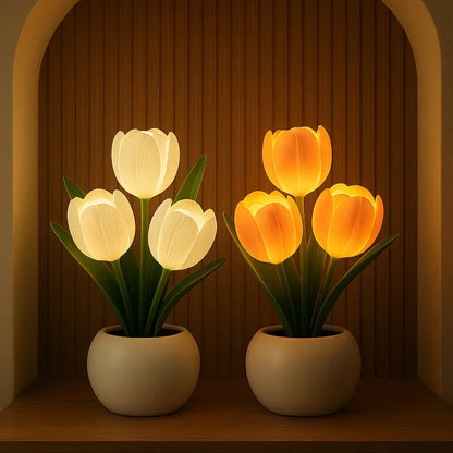 Light with Decorative Tulip LED Lamp with Warm and Dimmable Lighting