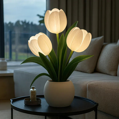 Light with Decorative Tulip LED Lamp with Warm and Dimmable Lighting