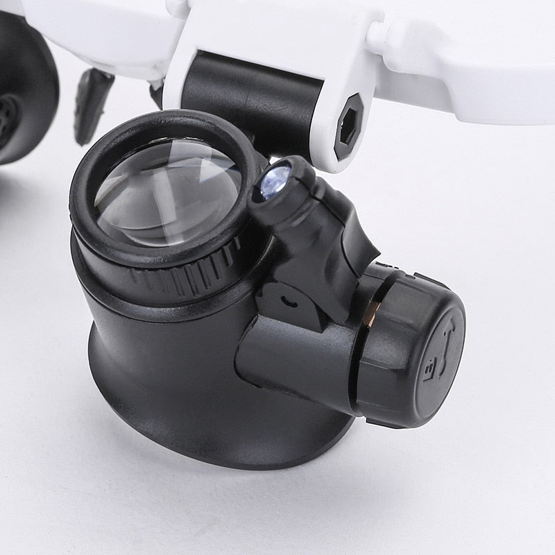 Glass with Provision Magnifying LED for Clear and Adjustable