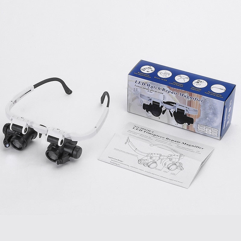 Glass with Provision Magnifying LED for Clear and Adjustable