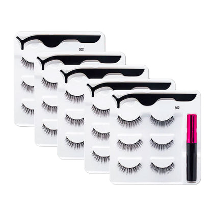 Magnetic False Eyelashes with Eyeliner with Trending Lash Set for a Quick Glam Look