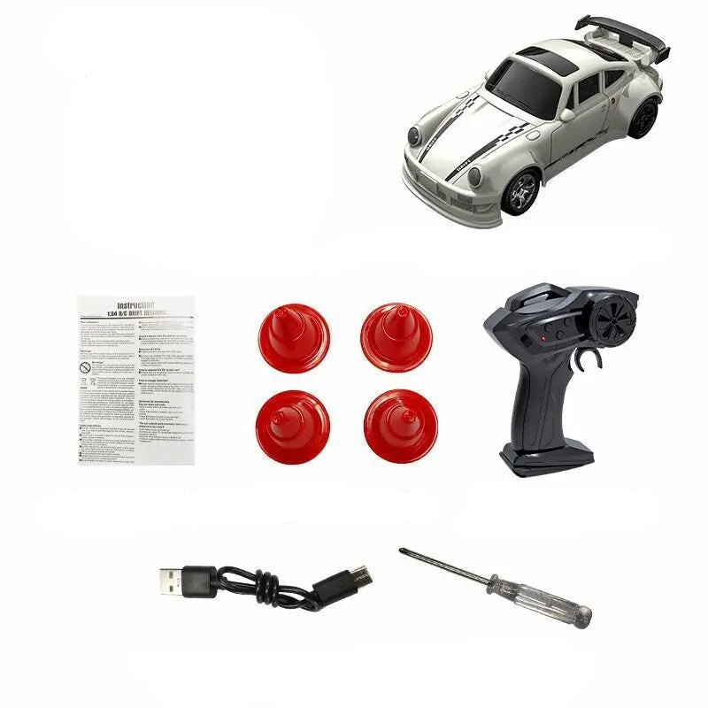 Mini RC Drift Car with Remote Control and LED Headlights