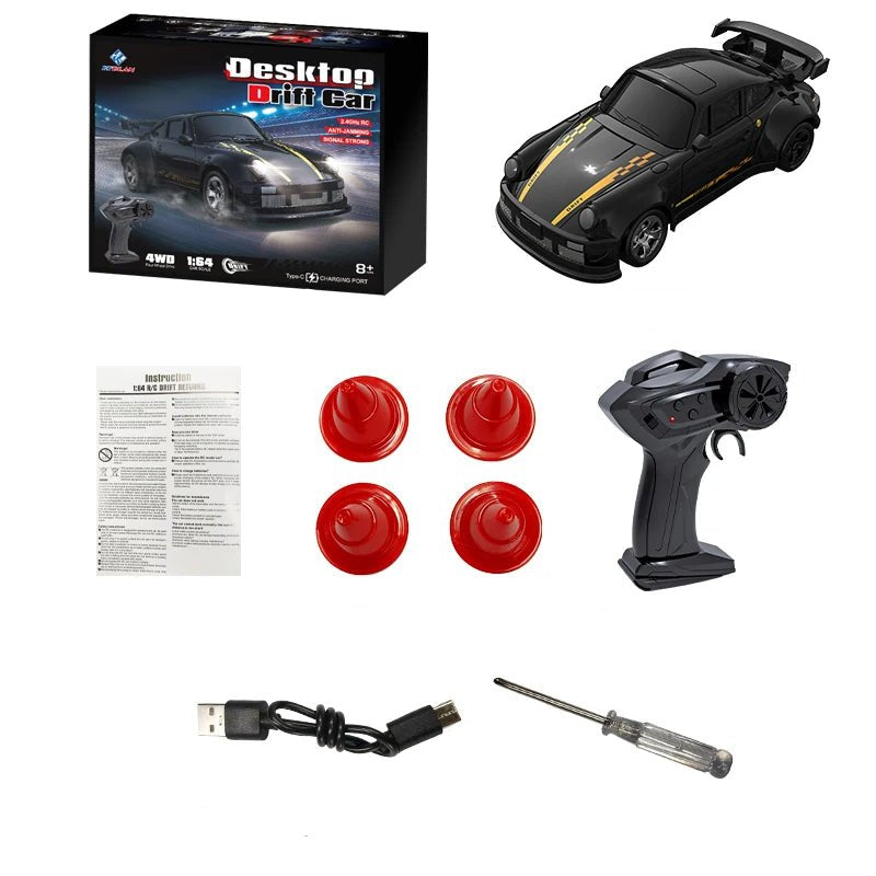Mini RC Drift Car with Remote Control and LED Headlights