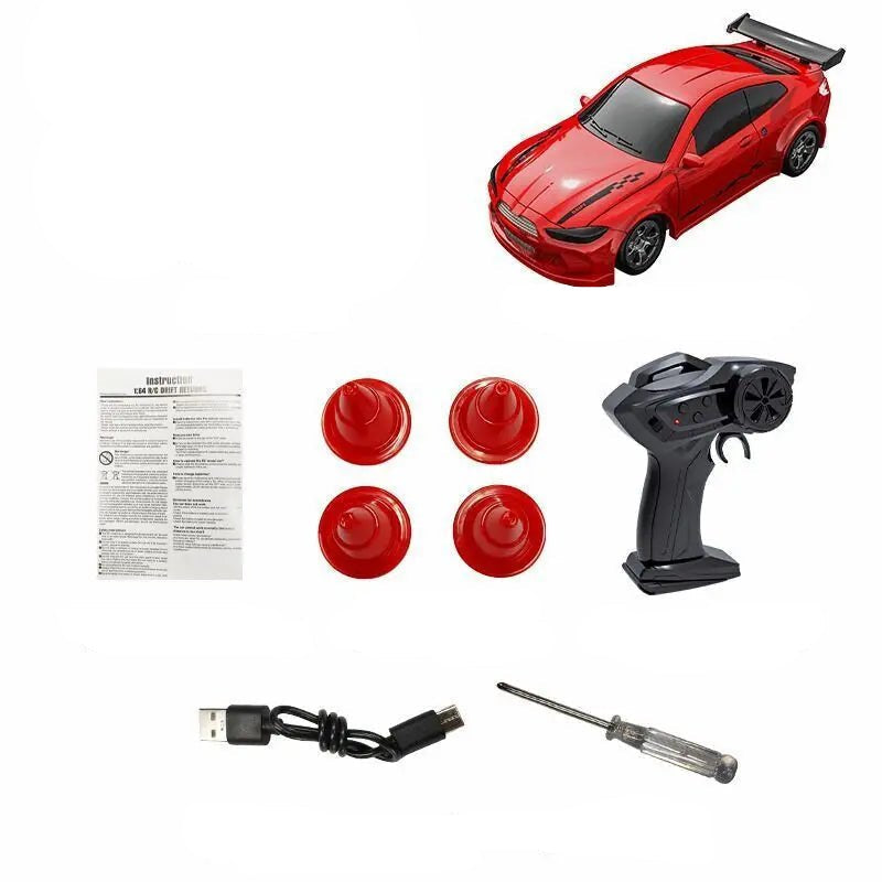 Mini RC Drift Car with Remote Control and LED Headlights