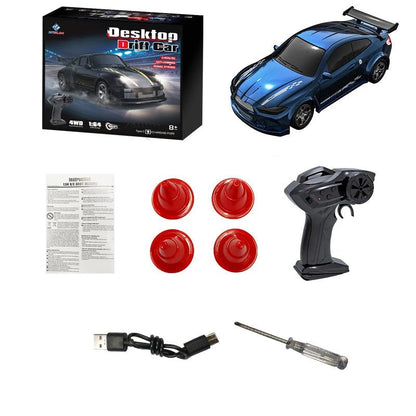 Mini RC Drift Car with Remote Control and LED Headlights