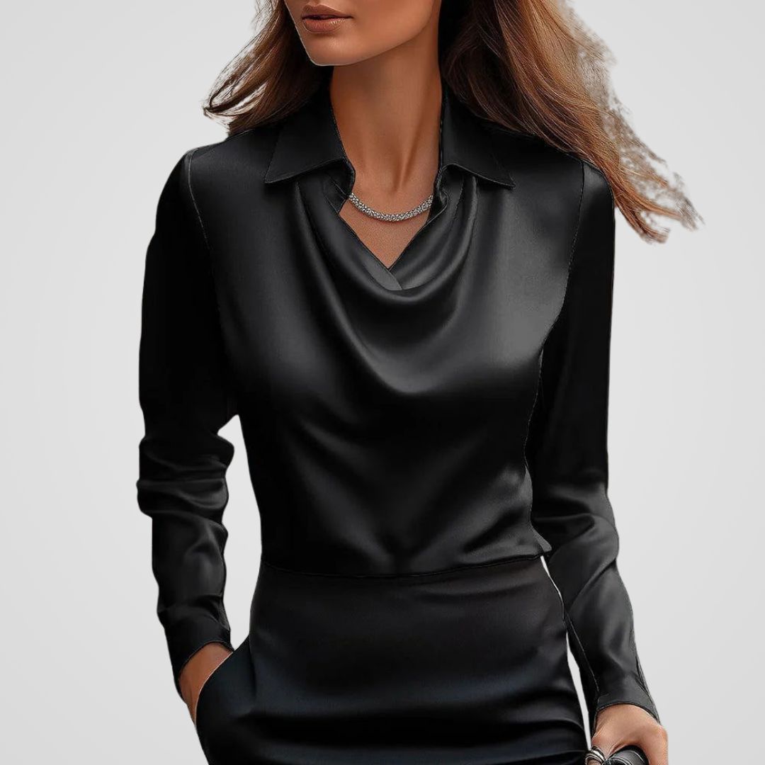draped neck satin