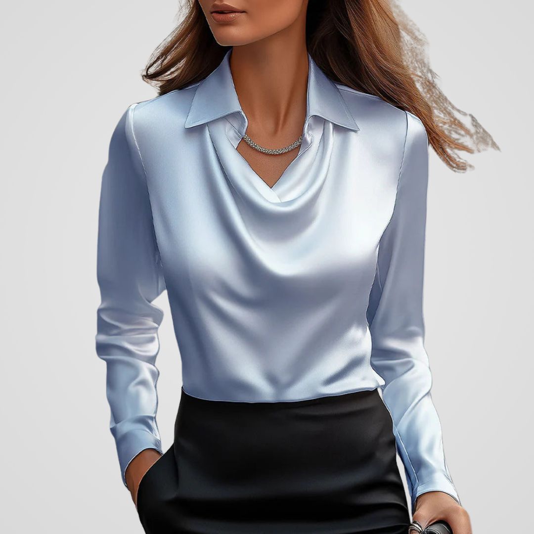 draped neck satin