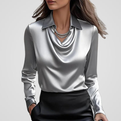 draped neck satin
