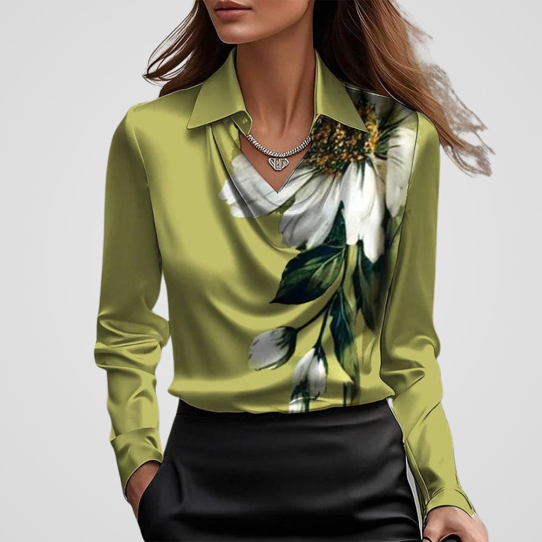 draped neck satin