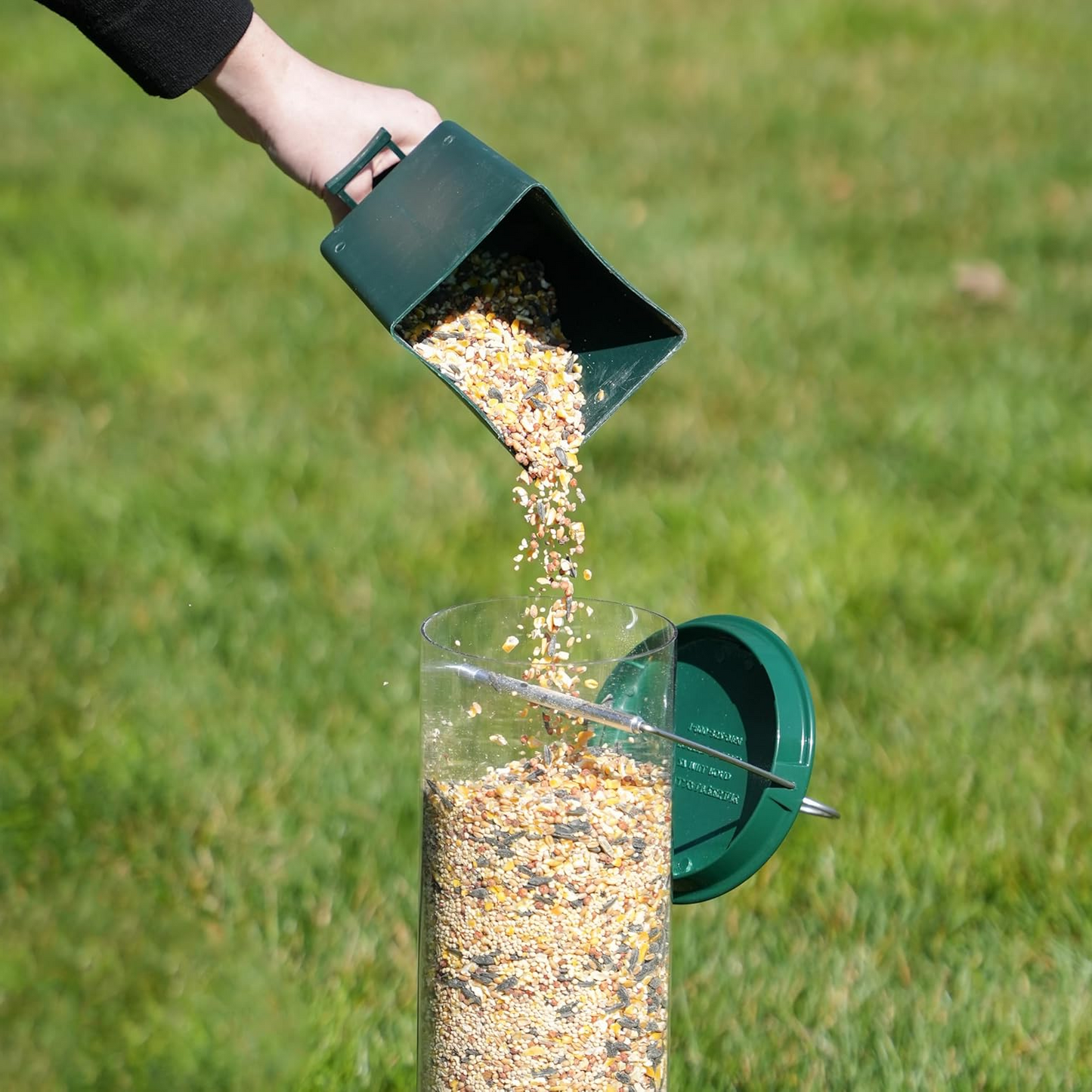 Squirrel-Proof Bird Feeder for Gardens with Large Seed Reservoir