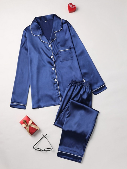 Set with Ladies Satin Pyjama Soft Shine and Comfortable Fit