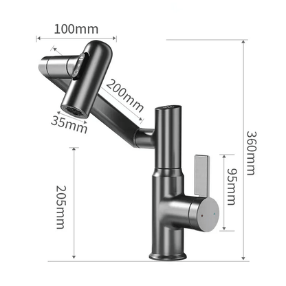 Swivel Kitchen Tap with LED Temperature Display and 360-Degree Spout for Modern Comfort